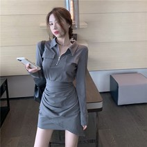 로미홀리 지퍼넥카라 파티용 미니원피스 연말여친룩 데이트룩 - 1283