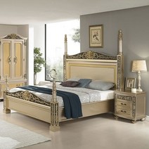 엘부르스 Q 엔틱침대/매트+협탁별매, 상세페이지 참조