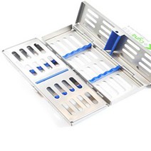German Premium Dental Autoclave Sterilization Cassette Rack Box Tray for 5 Instruments Blue CYNAMED, 5 SLOT