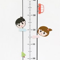 말랑폭신 키재기 스티커 탈부착 반영구사용 방수소재 어린이 유아 신장측정 포인트스티커, 키재기 스티커-슬림핑크