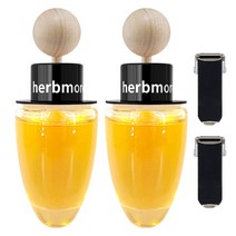 허브모아 우드미니 마그네틱 디퓨저 차량용 송풍구 방향제 클립형 11ml, 쟈스민, 2개