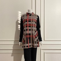 포라리 포라리 반넥 체크 블라우스 L215010 빅사이즈