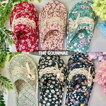 고운매 삼중바닥 레이스 층간소음방지 사무실/가정용 실내화 거실화, 플라워그린