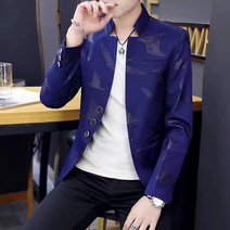 Mayfox남성 인싸 슬림핏 수트 프린트 블레이져
