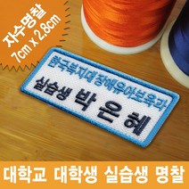 이엠비코리아 한국복지대 평생교육원 실습생 명찰 대학생 자수 이름표 인턴 신입사원 패치, 일반식