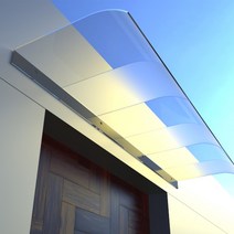 투명 어닝 빗물받이 차양 투명 지붕 처마 차면시설, W 500x1200 투명-파사드 설치
