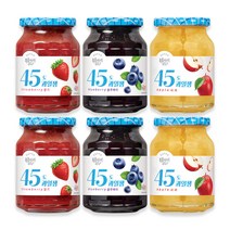 복음자리 45도 과일잼 350g 6병세트(딸기 블루베리 사과), 45도블루베리잼350g 6개