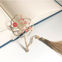 금속 사군자 책갈피 북클립 북마크팬던트 스타일 2개세트 선물포장 당일발송, 매화난초