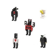 고양이 밥그릇 강아지 식기 물그릇 Skibidi 화장실 남자 대 모니터 빌딩 블록 오디오 및 카메라 DIY 장난감 어린이 크리스마스 생일 선물 1 개 3 5, [14] N-5Pcs