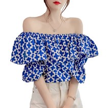 싱펑 공장 여성 플라워 프릴블라우스 빅카라 셔츠