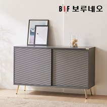 보루네오 리브 높은 슬라이딩 티비 다이 거실장 1200 다리형 PL0006, 화이트