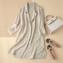 여름 여성 정장자켓 긴팔 수트 바람막이 점퍼 린넨 빅사이즈