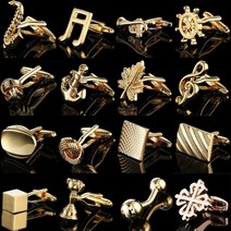 커프스 럭셔리 cufflinks 비지니스 맨 쁘띠 품질 골드 컬러 단추 어 매듭 메이플 잎 크라운 방향타 음악 프랑스어 셔츠 정장