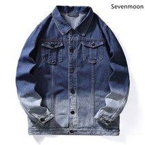 Sevenmoon M-7XL 오버핏 데님 재킷 남성용