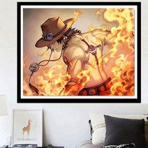 푸아이 3D 보석십자수 만화 원피스 50x40 DIY 집들이 선물 인테리어 소품(사이즈 5종)+행운십자수(30x30)PW349, 100x80cm