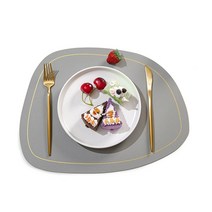 가죽 방수 식탁매트 테이블매트 4P, 그레이