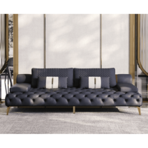 천연가죽쇼파 명품쇼파 넓은쇼파 고급소파, 3인용 260x120x88cm, 콜드블루