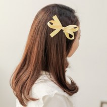 로라하 볼륨 공단 리본 옆머리 앞머리 포인트 헤어 집게핀 샤론