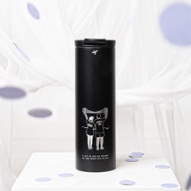 [피그림] 캡 일자형 드로잉 텀블러 500ml ( 커플텀블러 / 수료식선물 / 각인텀블러 ), 손글씨 추가, 채색 ver., 화이트