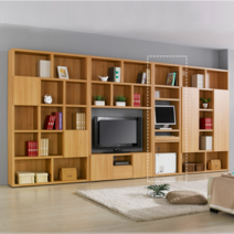 블랑누보 서재 맞춤 책장 수납형 TV 다이 시스템 거실장 세트 1200, 2자5단책장_아카시아