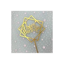 생일 축하 케이크 아크릴 글자 토퍼 파티 용품 블랙 케이크 장식 남아 33 디자인, 8PCS, GOLD2