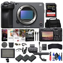 소니 fx3 풀프레임 시네마 카메라(ilme-fx3) + 64GB 메모리 카드 + 가방 + np-fz100 호환 배터리 2개 + LED 조명 + 카드 리더기 + 코렐 포토 소프트웨