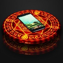 몬스터 매직 LED 마법진 무선충전기 충전패드 충전기 브라운 색상, 1개