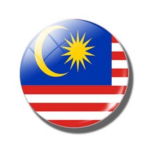 아시아 국기 냉장고 자석 태국 인도 말레이시아 유리 돔 스티커 메모 홀더 홈 장식, [17] Malaysia