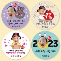 [소량주문제작] 새해 설날 명절 신년 복 포토 사진 얼굴 답례품 스티커, 새해(포토)_02