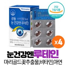 눈건강 루테인 마리골드꽃 추출물 20mg 아연 비타민 A C D E 셀렌 함유 누태인 건강기능식품, 30캡슐 x 4개