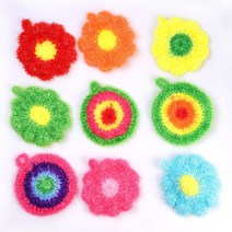 대경몰 아크릴수세미 딸기수세미 플라워 원형 극세사수세미, 큰딸기