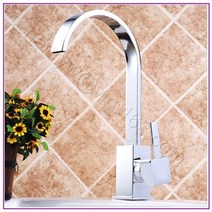 L16287 황동 주방 사각 수도꼭지 데크 장착 믹서 크롬 마감 탭, [01] 라이트 그레이