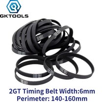 gktools c-3 3d 프린터 부품 gt2 6mm 폐쇄 루프 고무 타이밍 벨트 2gt 길이 140 142 144 146 148 150 152 154 156 158 160mm, 2gt140