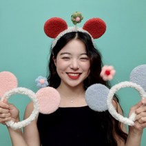 0250 흔들흔들 스프링꽃 쥐머리띠 헤어밴드 팬싸템 우정템 파자마파티 셀프스튜디오, 하늘귀