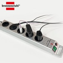 독일 브레넨스툴 수퍼솔리드 고강도 안전 5구콘센트 과부하차단 안전접지 누전방지, 실버_BSS-5SV+타이 3ea