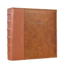 웨딩앨범 포토앨범 200 5R 사진 PU 커버 7X5 인치18X13cm 플러그인 화이트 내부 페이지 커플 메시지 영역, brown