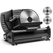 미드원 가정용 업소용 고기 스테인리스 푸드 슬라이서 200W 블랙 60 Hz/120 volt