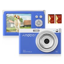 Andoer IPS 50MP 2.8인치 IPS패널 4K 디지털 카메라, 블루