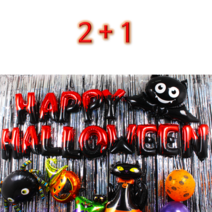 **2+1 이벤트** 할로윈 풍선 할로윈 장식 HAPPY HALLOWEEN 풍선 할로윈 레터링 풍선 레드, 1개