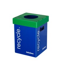 FABULOUS 접이식 분리수거함 리사이클 폴드 종이류 40L, 몸통(블루), 뚜껑(그린), 1개