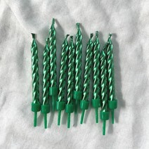 [당일배송] 하피블리 생일초 케이크초, 트위스트 메탈초 그린, 단품