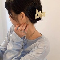 반묶음 핀 헤어 단발머리 집게핀 무광 곰돌이 미니
