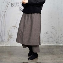 벅시루 여성 아래단추 본딩 랩팬츠 마담 치마바지