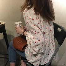 [RAΞ] 플라워 패턴 루즈핏 블라우스 여자 봄신상 예쁜 소매와이드 쉬폰 여성 하늘한 ▷_8θ270eA