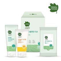 그린핑거 선크림 선밤 클렌징 수딩젤로션 3종 기획세트, 선밤+수딩젤+클렌징 티슈