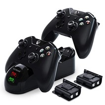 YCCTEAM Xbox One 컨트롤러와 호환되는 컨트롤러 충전기 One용 듀얼 도크 충전 스테이션 충전식 배터리 팩 2개가 있는 고속