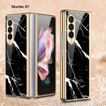 갤럭시 제트 폴드 4 3 2 Galaxy Z Fold 케이스 펜 hard phone cover for samsung galaxy z fold 5g 도금 유리 대리석 패턴 정밀
