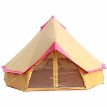캐빈텐트 8-10 사람 몽골 유르트 대형 텐트 야외 방수 옥스포드 가족 자기 드라이브 캠핑 야생 생존 피크닉 400x400cm, [01] YELLOW