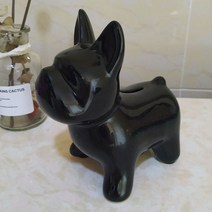 프렌치 불독 모형저금통 강아지 댕댕이 거실 인테리어 피규어 집들이선물, 블랙