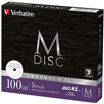 바베이텀 Verbatim 장기 보존 M-DISC BD-R XL 1회 기록용 2-4배속 100GB 5장 인쇄 대응 화이트 라벨 블루 레이 디스크 DBR100YMDP5V2